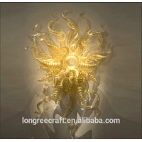 LRW005-Modern Light Yellow Murano Glass Wall Lamp for Interior Decoration